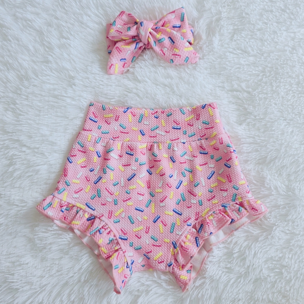 Rainbow Sprinkle Bummies & Bow Set